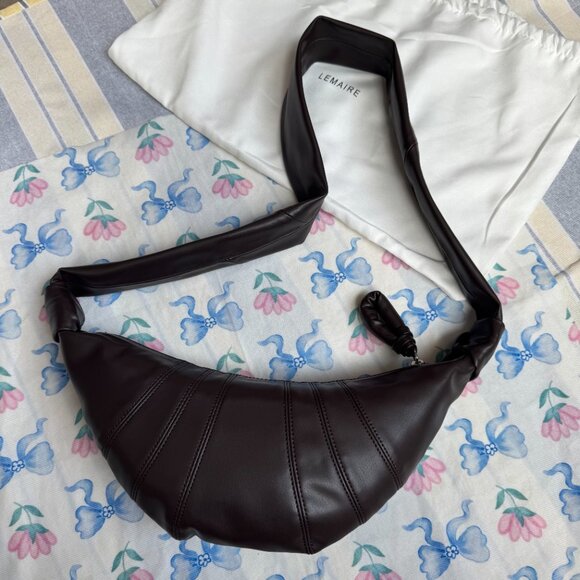 Lemaire Dark Chocolate Colored Croissant Bag - Picture 13 of 13